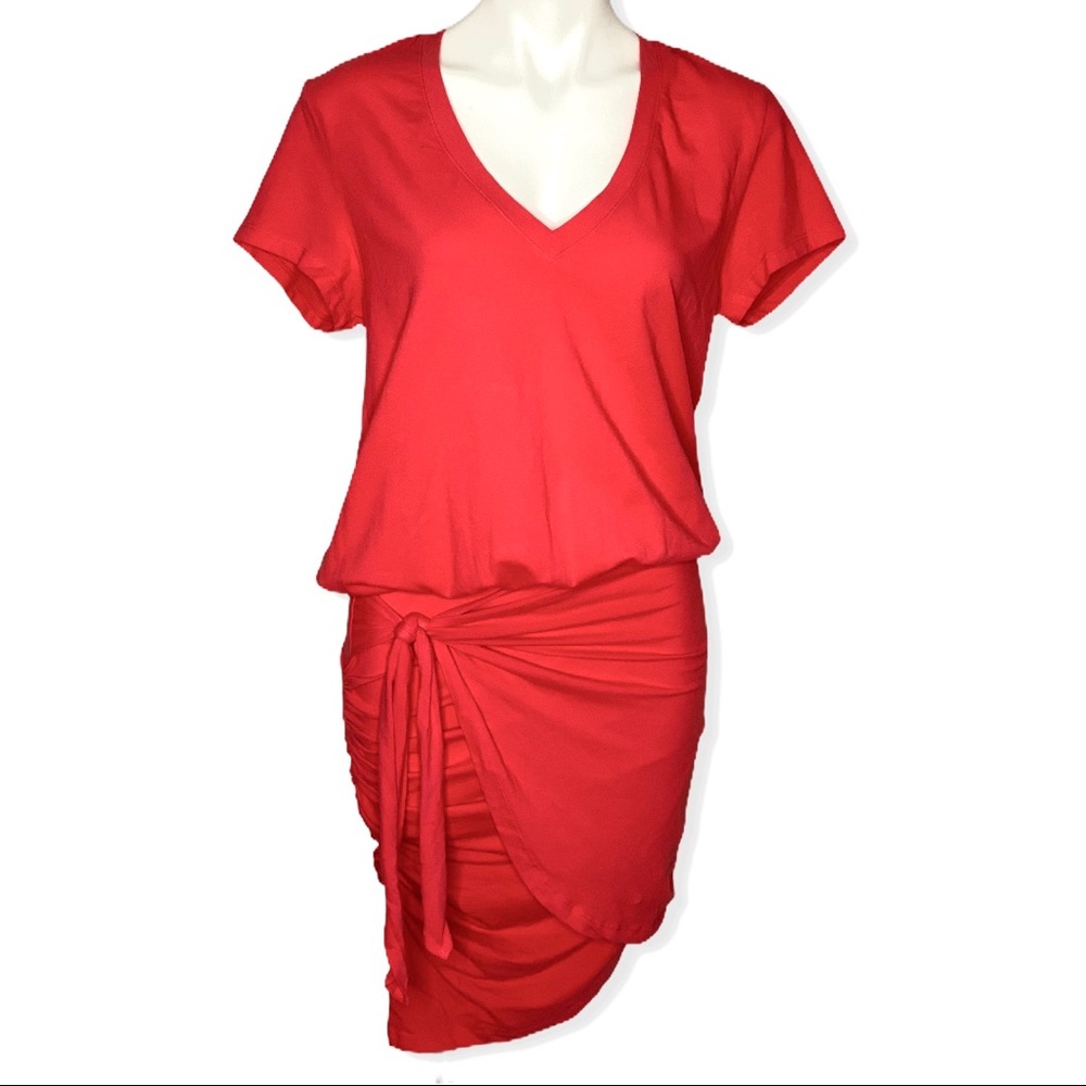 Anthropologie Sundry Tie-Waist Mini Dress XL - Picture 2 of 7